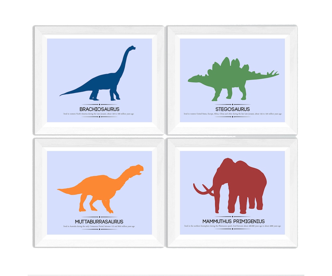 Dinosaur Printable Nursery Art Set Boys Room Dinosaur Wall - Etsy