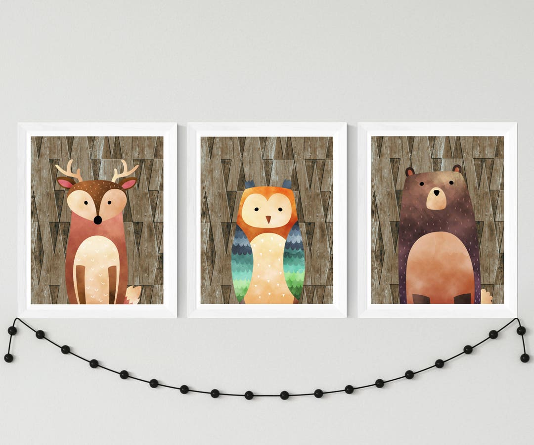 Nursery Woodland Printable Set Wall Art Baby Room Decor Deer - Etsy