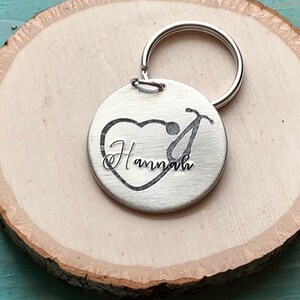 Made to order! Thank a nurse stethoscope keychain
