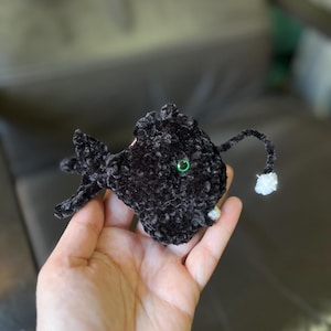 Presale Handmade Crochet Anglerfish Amigurumi – Soft Plush Deep-Sea Creature Toy