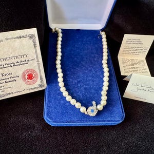 JBK Jackie Kennedy 3 Strand Faux Pearl Necklace With