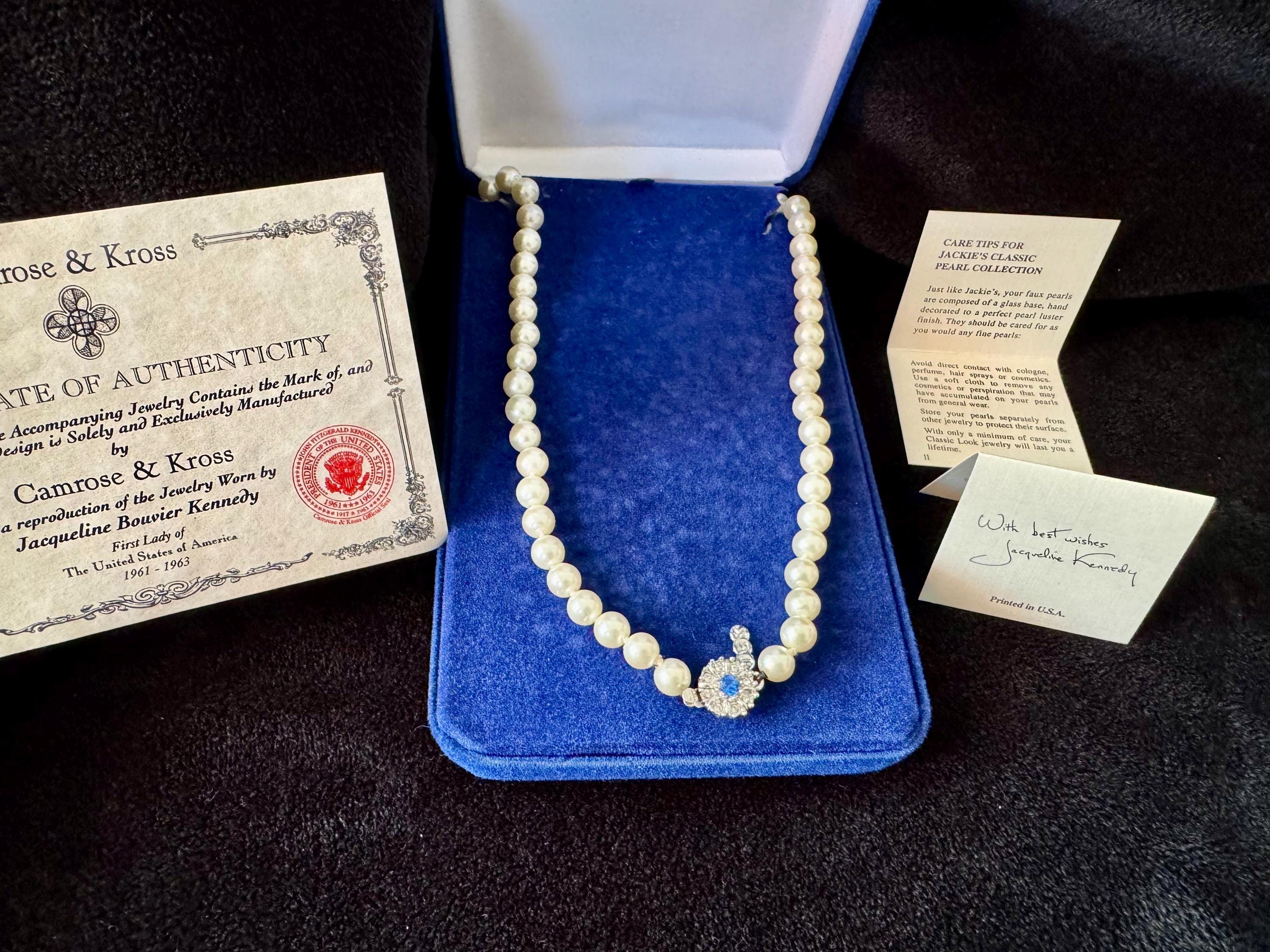 Camrose Kross Jacqueline Kennedy JBK Single Strand Strand Pearl