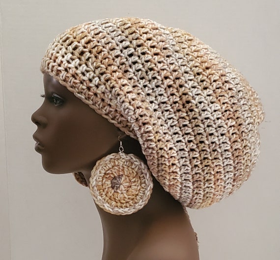 Crochet Dreadlock Tam Hat Loc Cap With Drawstring Optional
