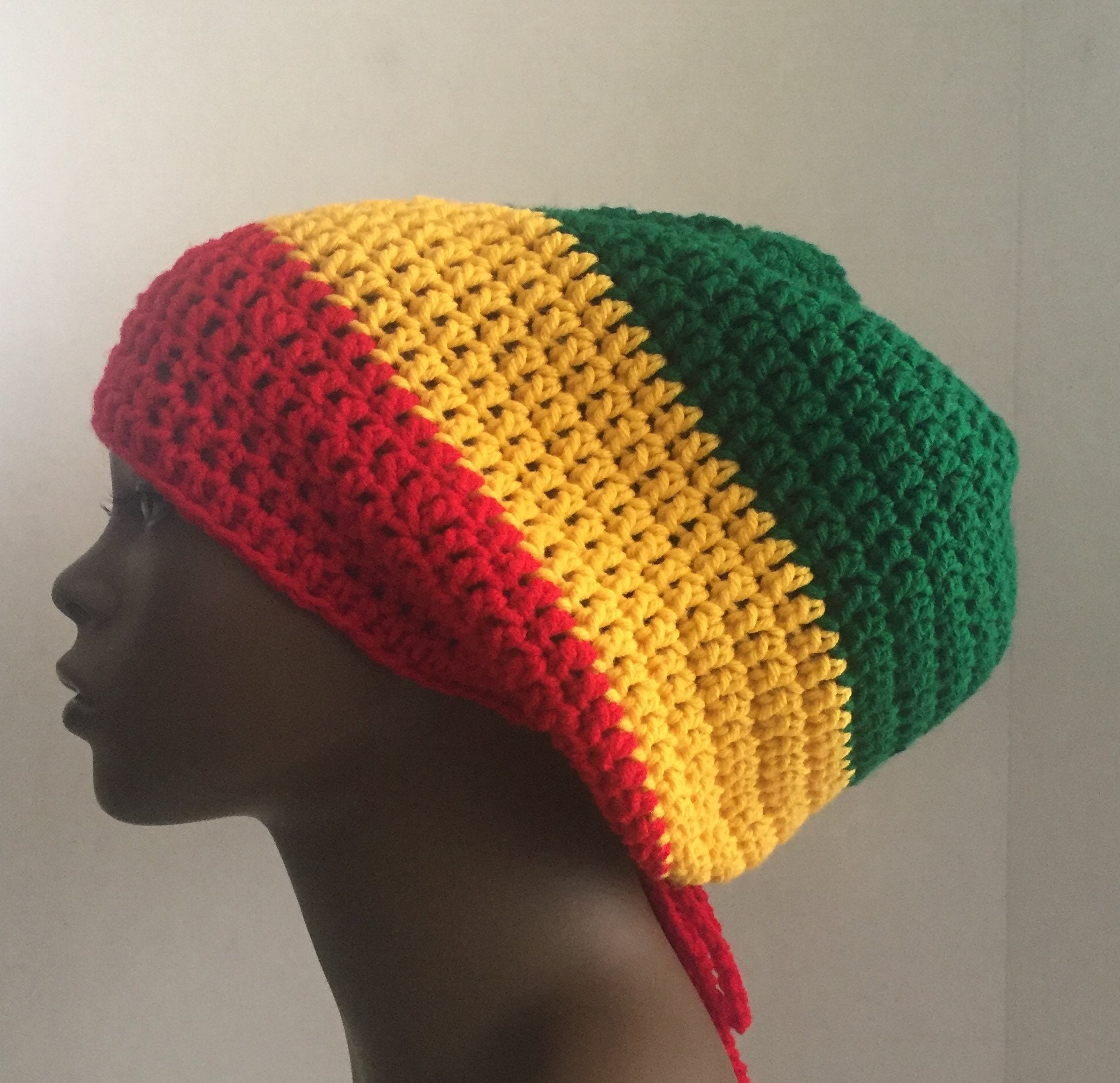 Crochet Rasta Tam Hat Cap Ethiopian 