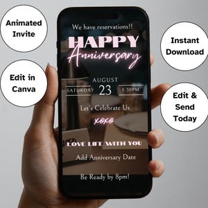 Invitación para reservar una cena, evitar una cita romántica, celebrar un feliz aniversario en pareja, ideas para una cita romántica, invitación para cenar una cita romántica
