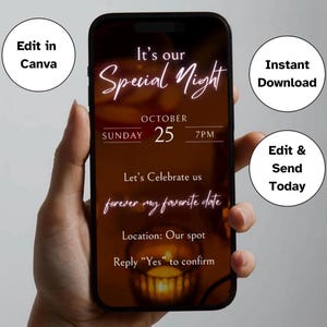 Creatieve uitnodiging voor een speciale date night voor koppels, romantische uitnodiging voor een jubileumdiner, leuke, snelle ideeën voor een date night