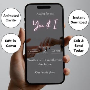 Inbjudan till dejtkväll "Bara vi", festdejt för par, present till honom/pojkvän/man, kreativa dejtkvällsidéer, romantiskt att undvika