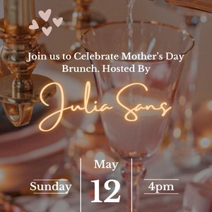 Mother’s Day Brunch Invite, Happy Mother’s Day Flyer, Digital Event Invitation, Mom and Mimosa’s, Happy Mother’s Day Invitation image 2