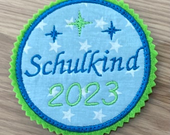 Schulranzen Klettie / Aufnäher / Anhänger Schultüte / Bügelbild Schulkind 2024