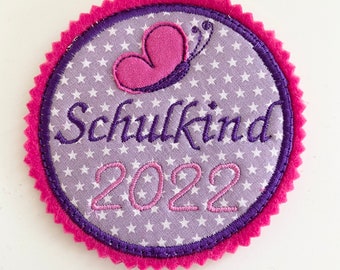 Schulranzen Klettie / Aufnäher / Anhänger Schultüte / Bügelbild Schulkind 2024