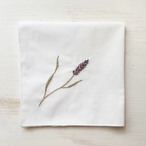 Embroidered organic cotton handkerchief