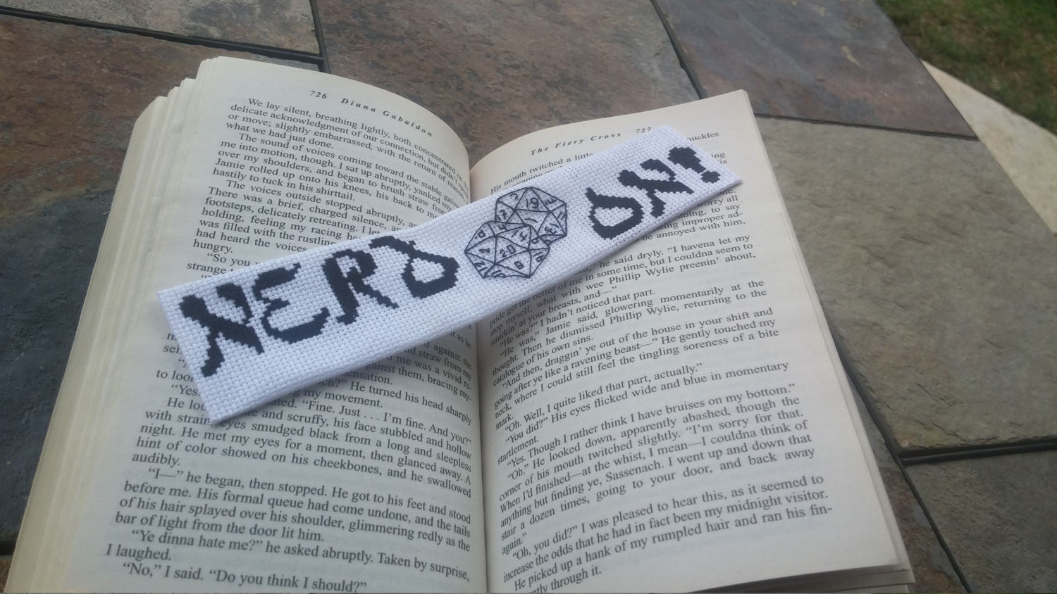 D20 Nerd On Cross Stitch Bookmark Pattern