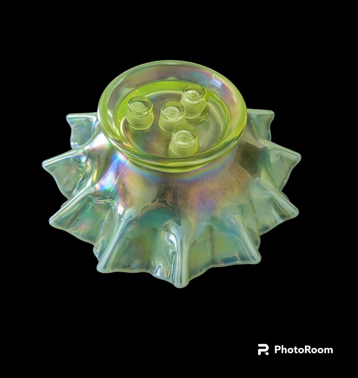Fenton Vaseline Epergne Fenton Uranium Glass Epergne Fenton Etsy