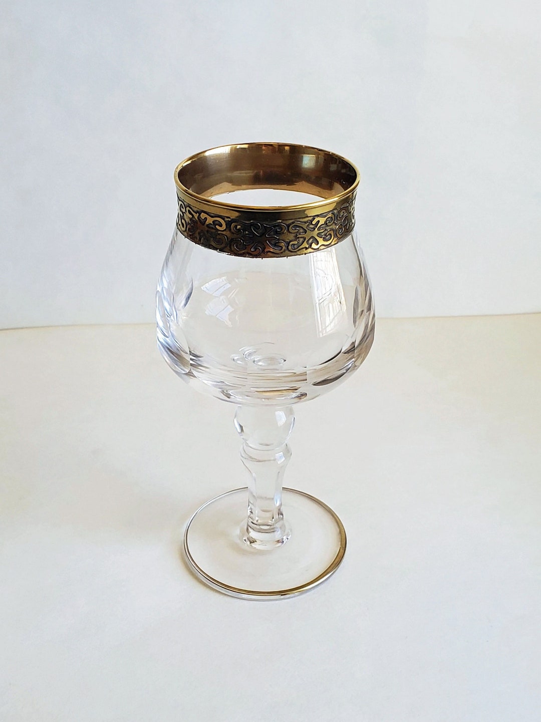 Kiddush Cup Murano Glass for Shabbat Gold Rimmed Wine Glass Etsy
