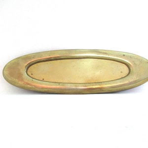 Antique brass oval letter slot.  Front door mail slot, hardware. #9C5G59KA