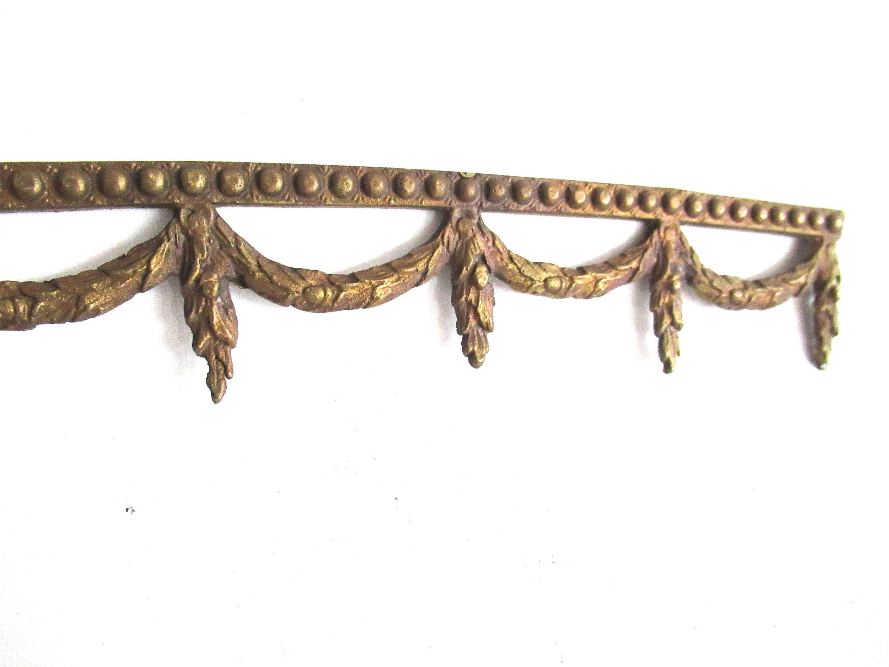 Metalworking Slightly curved solid brass furniture Applique restoration supply ONE 1 6B0G35K5
