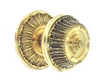 Vintage messing voordeurknop, nieuwe oude voorraad, diameter van 3 inch.