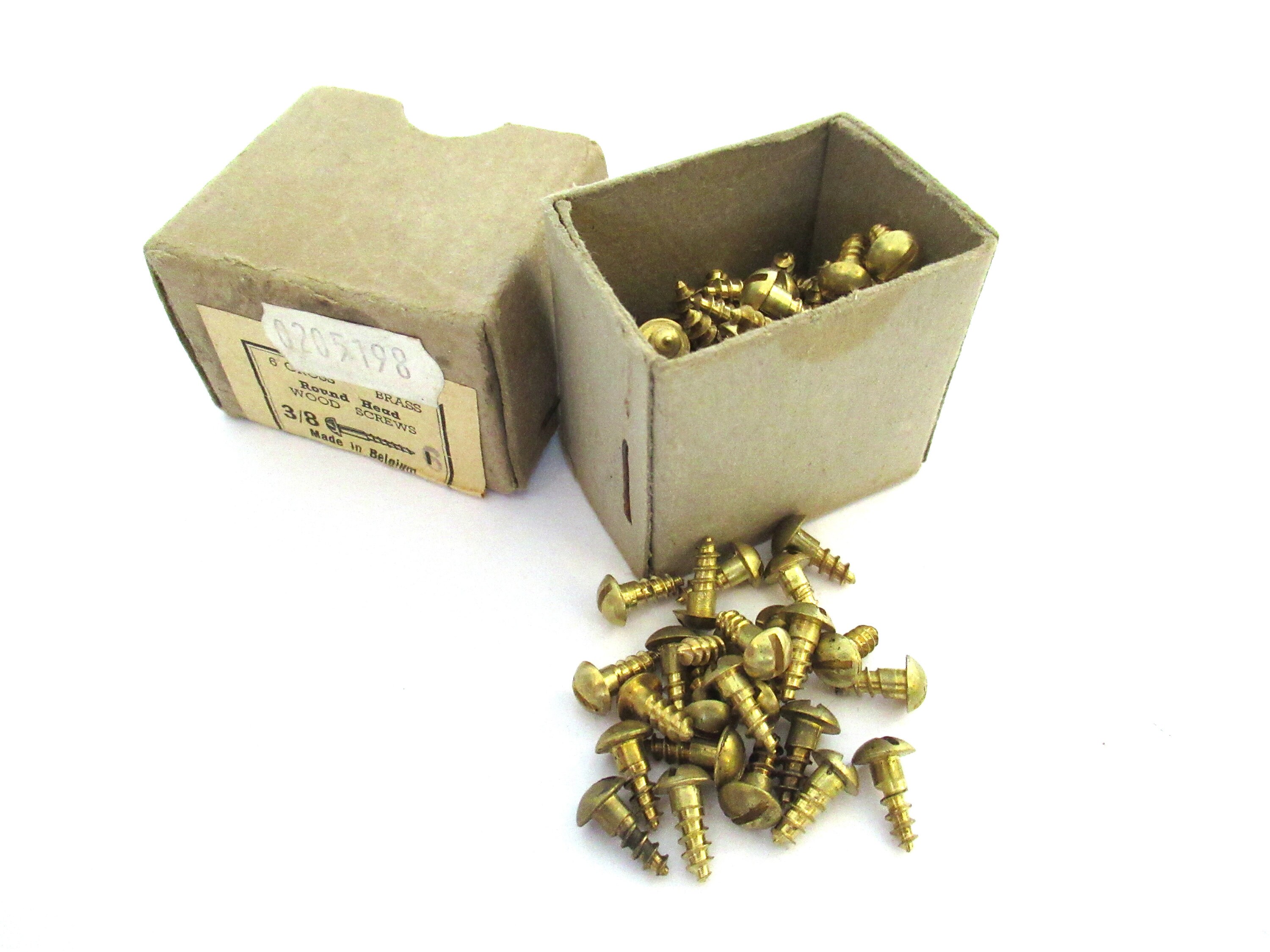 Viti Per Legno Ottone Massiccio #12x1 Pollice – Testa Tonda Scanalata, Confezione Da 10