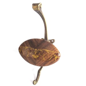 Vintage brass wall hook made in Italy. Storage solution, coat hanger. Wall fixtures. #70FG14AK19