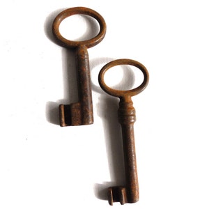 Antique Skeleton Keys. set of two metal keys. #643G9FK24