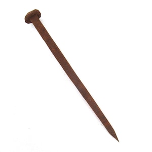 Large hand forged rose head nails - authentic restoration hardware. Antique nails, real iron spikes. #969GB5K4