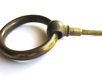 Antique Brass Hollow Ring Pull, 2 inch Drawer Hardware