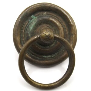 Authentieke antieke massief messing lade trekring #7DCG19K2