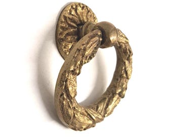 Antique Solid Brass Ring Pull - Drawer Handle