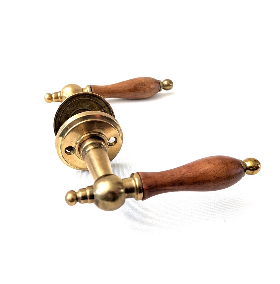 Poignée De Porte Carrée Sur Rosette – Laiton Antique Fimet Austria, 13 Cm, Fabriqué En Italie