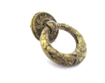 Antique ring pull - drawer pull - drop ring handle - cabinet pull - antique hardware. #8A4G21K12