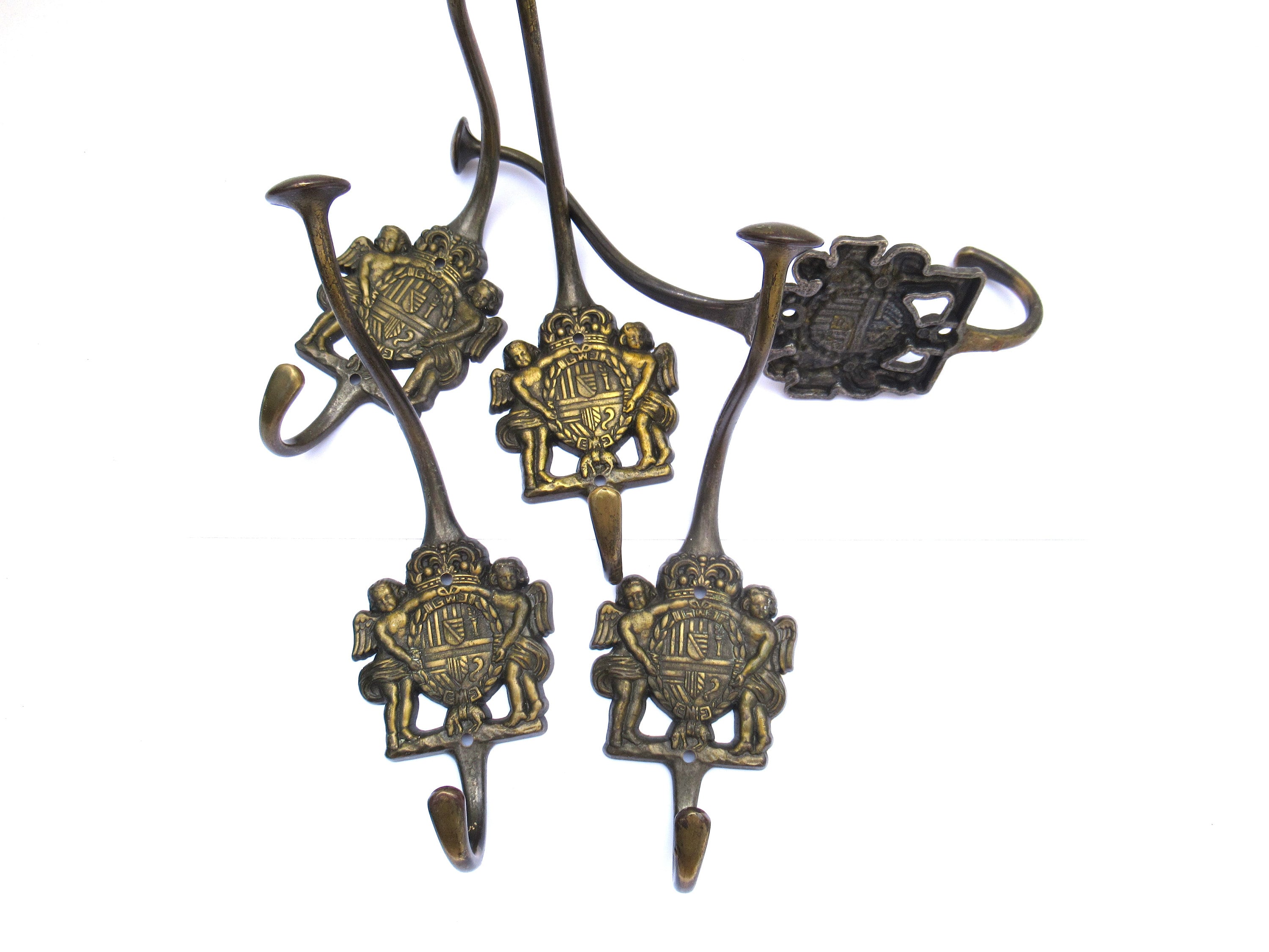 1 (ONE) Brass Antique Coat Hook, Wall Hook, Wall Hanger 1 (ONE) Brass Antique Coat Hook, Wall Hook, Wall Hanger