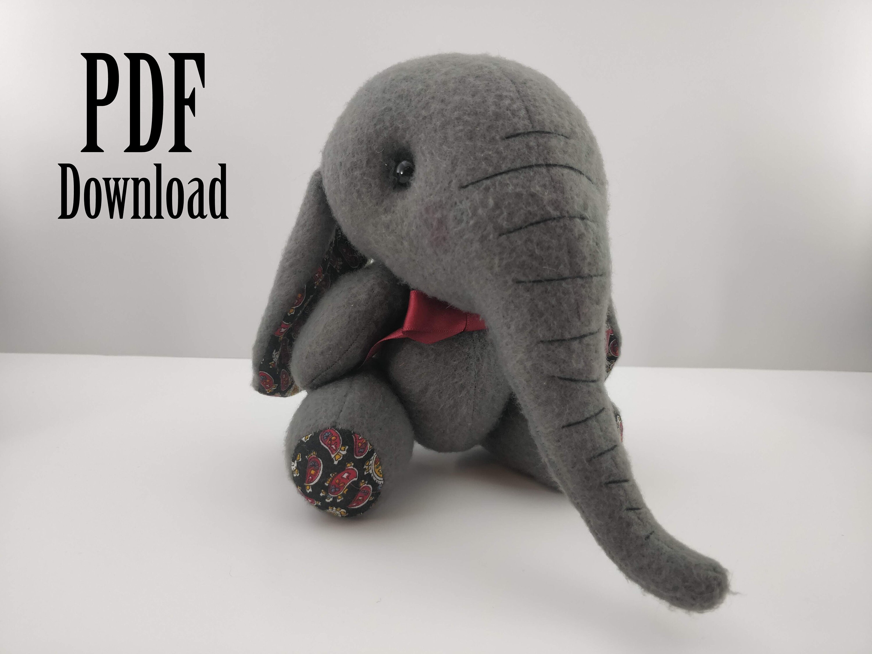PDF Sewing Pattern Large Elephant Etsy Nederland