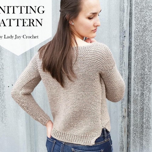 Oversized Pullover Easy Knitting Pattern - Etsy