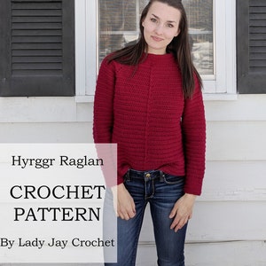 PATTERN: Hryggr Raglan | Crochet top down sweater design | Seamless Modern Crochet Pullover | Crochet Sweater | beginner friendly pattern