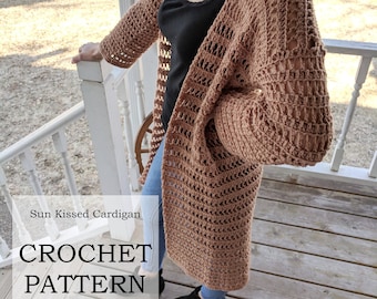 PATTERN: Sun Kissed Cardigan | Crochet summer duster | crochet lace top | Breezy summer garment  | DIY crochet pattern