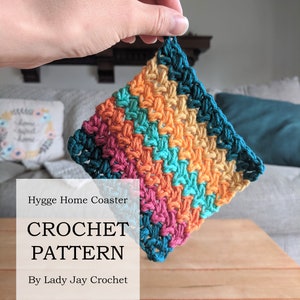 PATTERN: Hygge Home Coaster | DIY crochet pattern | Crochet Home Decor | Bobbles