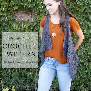 PATTERN: Granite Vest | Beginner friendly crochet pattern | Crochet Vest | Crochet cardigan | DIY pattern