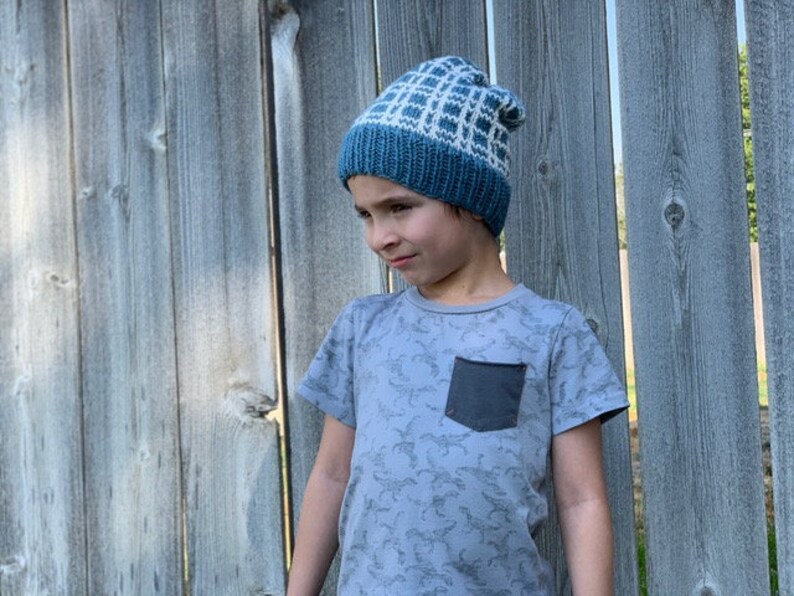 Knitting pattern DIY knit winter hat Beginner Fair Isle Knitting plaid winter toque PATTERN: Tartan Plaid Beanie LITE