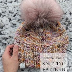 PATTERN: Sedona Beanie | Knit Textured Ribbed Beanie Design | Textured Hat Knitting DIY | Newborn Toddler Child Adult Winter Hat