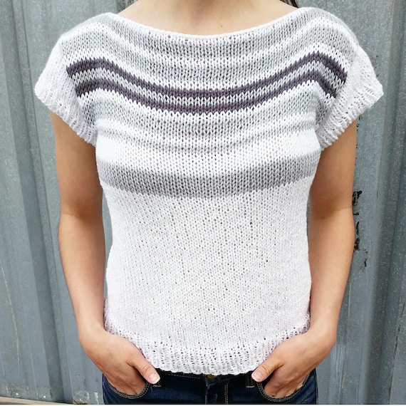 PATTERN ONLY: Simple Striped Tee | Knit Summer T-shirt