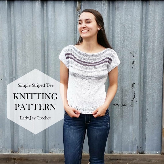 Shirt Tee Knitting Pattern, Darling Jadore, Easy Sweater Knit Pattern