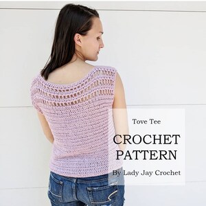 PATRÓN: Camiseta Tove / Camiseta sin mangas de verano tejida a crochet / Top corto de algodón tejido a crochet / Camiseta ligera de verano / Camiseta de encaje tejida a crochet / Tejido fácil a crochet