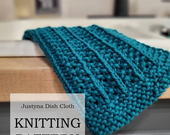 PATTERN: Justyna Dish Cloth | DIY knitting home goods pattern | Home Decor | Textured Wash Cloth | Handmade Gift