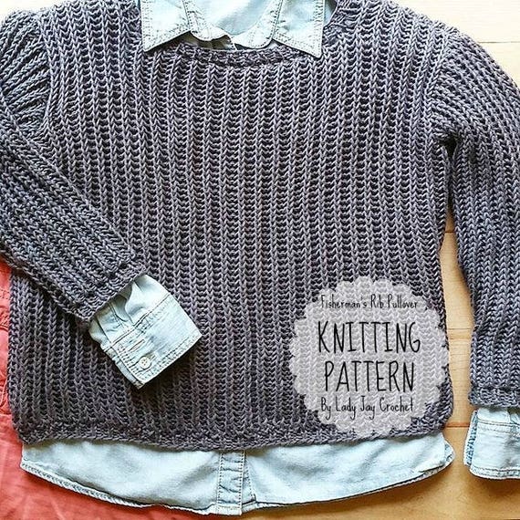 PATTERN: Fisherman's Rib Pullover | Textured Crop Sweater | Cozy