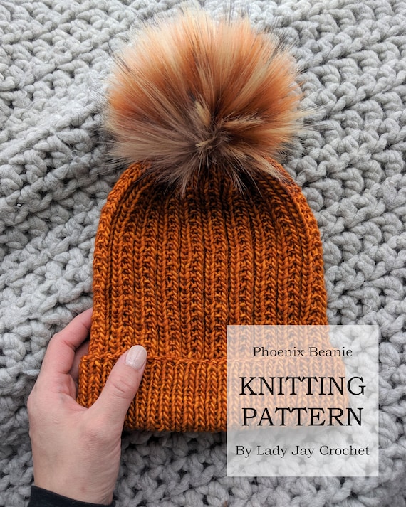 PATTERN: Phoenix Beanie | Knit Textured Ribbed Beanie Design