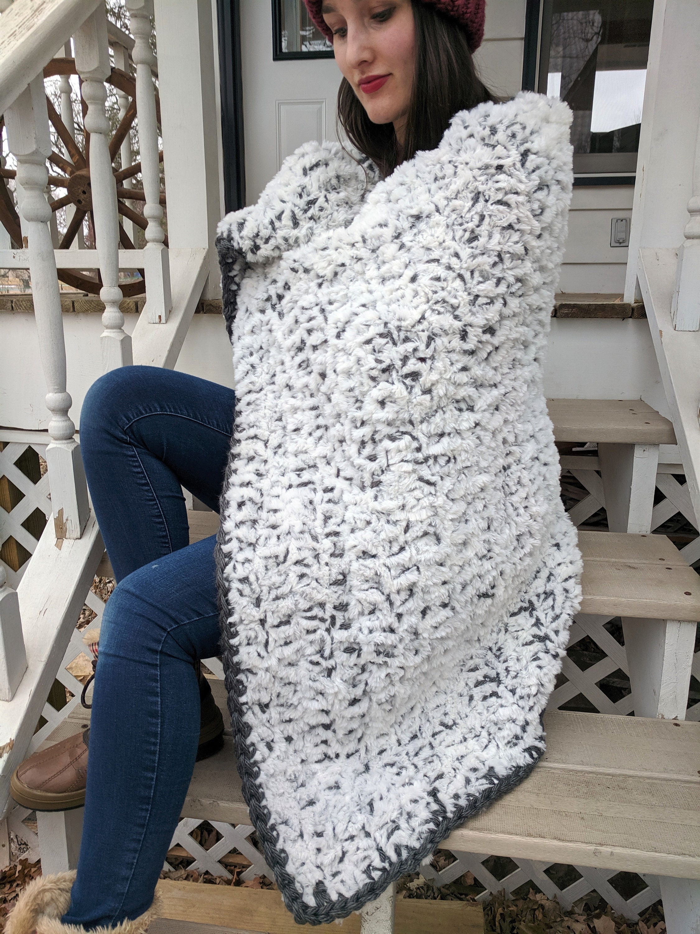 PATTERN Polar Faux Throw Crochet Faux Fur Throw Blanket Etsy