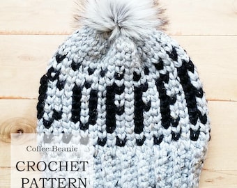 MOTIF : Bonnet café au crochet | Modèle de chapeau au crochet bricolage | Crochet pour tapisserie | Crochet équitable | chapeau de café | Tuque d'hiver | Modèle facile