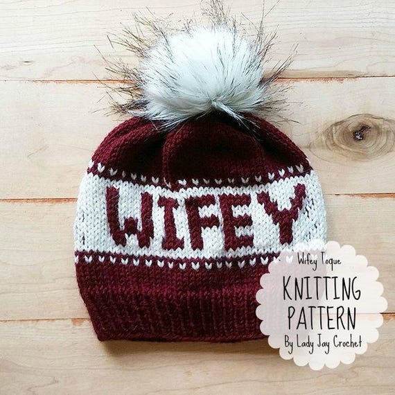 knit hat with words