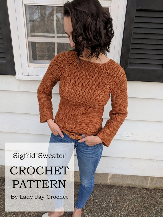 PATTERN: Sigfrid Sweater Crochet Raglan Sweater Design Seamless Modern  Pullover Crochet Top-down Sweater Beginner Friendly Pattern 