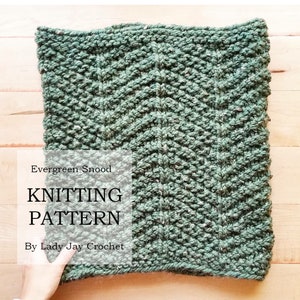 PATTERN: Evergreen Snood | DIY Knitting pattern | Cozy oversized cowl | Knit scarf pattern | Textured cowl pattern | Adult snood